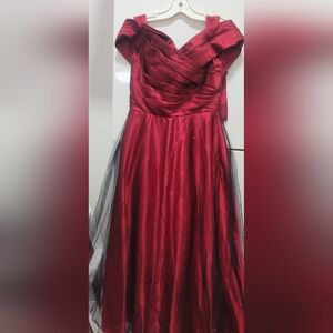 Sexy black & red evening gown